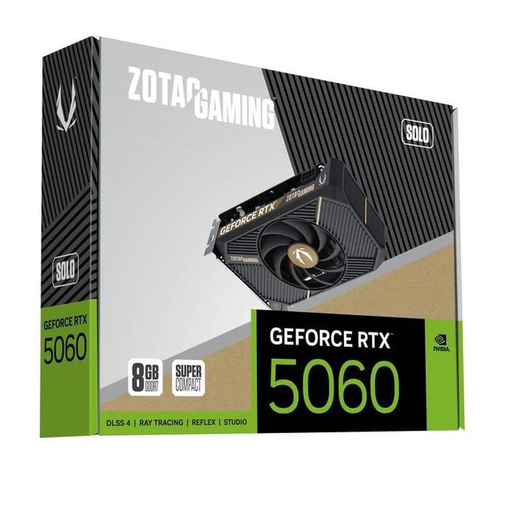 Видеокарта Zotac PCI-E 5.0 RTX 5060 SOLO NVIDIA GeForce RTX 5060 8Gb 128bit GDDR7 2497/28000 HDMIx1 