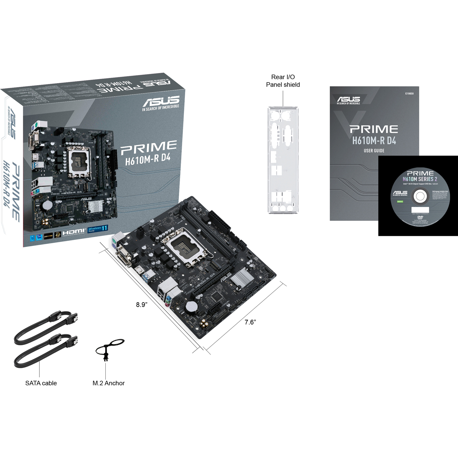 Материнская плата/ 90MB1B40-M0ECY0 MB ASUS INTEL H610 s1700, 2xDDR4(64GB), D-SUB/DVI-D/HDMI 2.1, 1xPCIe 4.0x16, 1xPCIe 3.0, 1xLAN, 4xSATA 6Gb/s, 1xM.2, 2xUSB 3.2, 2xUSB 2.0, 2xPS/2, mATX