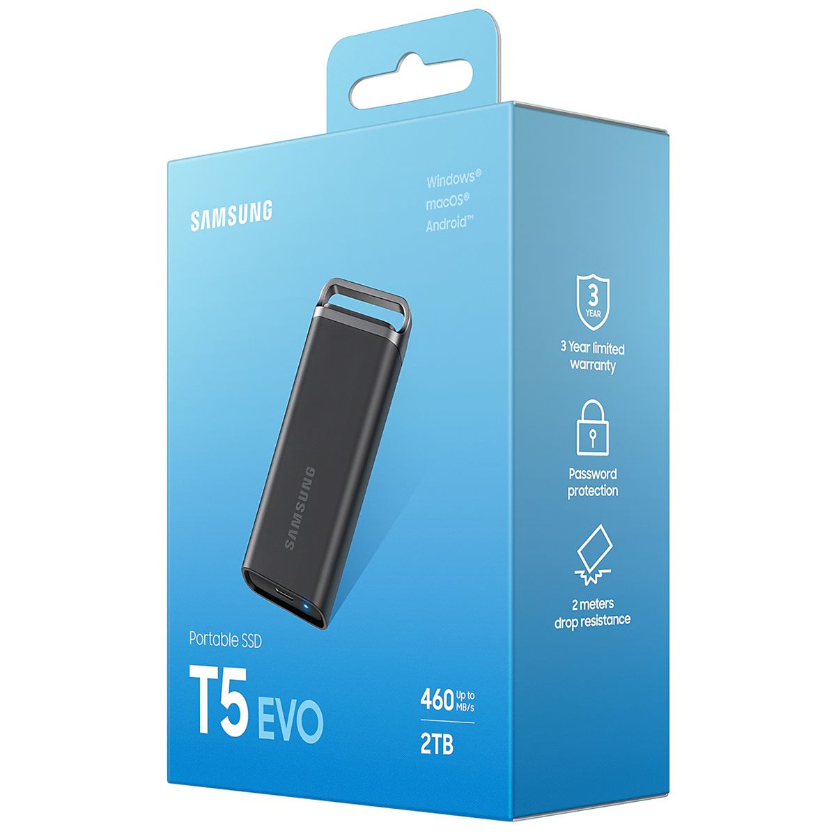 Накопитель SSD Samsung USB-C 2TB MU-PH2T0S/WW T5 Evo черный