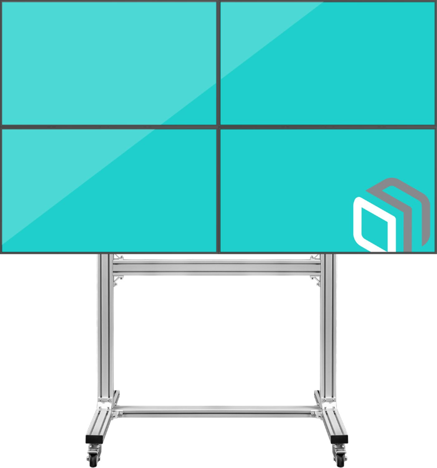 Подставка для телевизора Onkron FSPRO2L-22 серебристый 40"-55" макс.200кг напольный мобильный