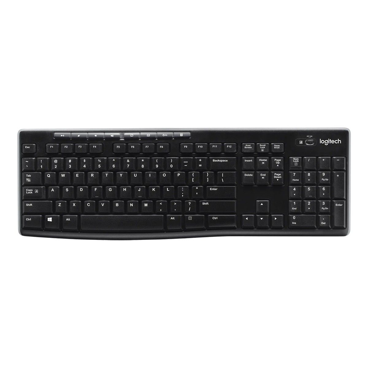 Клавиатура Logitech K270 черный/белый USB беспроводная Multimedia (920-003058)
