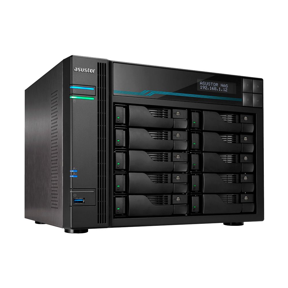 сетевое хранилище ASUSTOR AS6510T 10-Bay NAS/Media player/Intel Atom C3538 2,1GHz(Quad-Core), 8GB SO