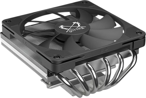 Кулер для процессора/ CPU Cooler Scythe Big Shuriken 4 (200W, 4-pin PWM, 67mm, Al/Cu, 6x6mm, 1x120mm, 51.98CFM, 31.78dBA, 1900RPM, S: 1851/1700/1200/115X, AM5/AM4, silver, black)