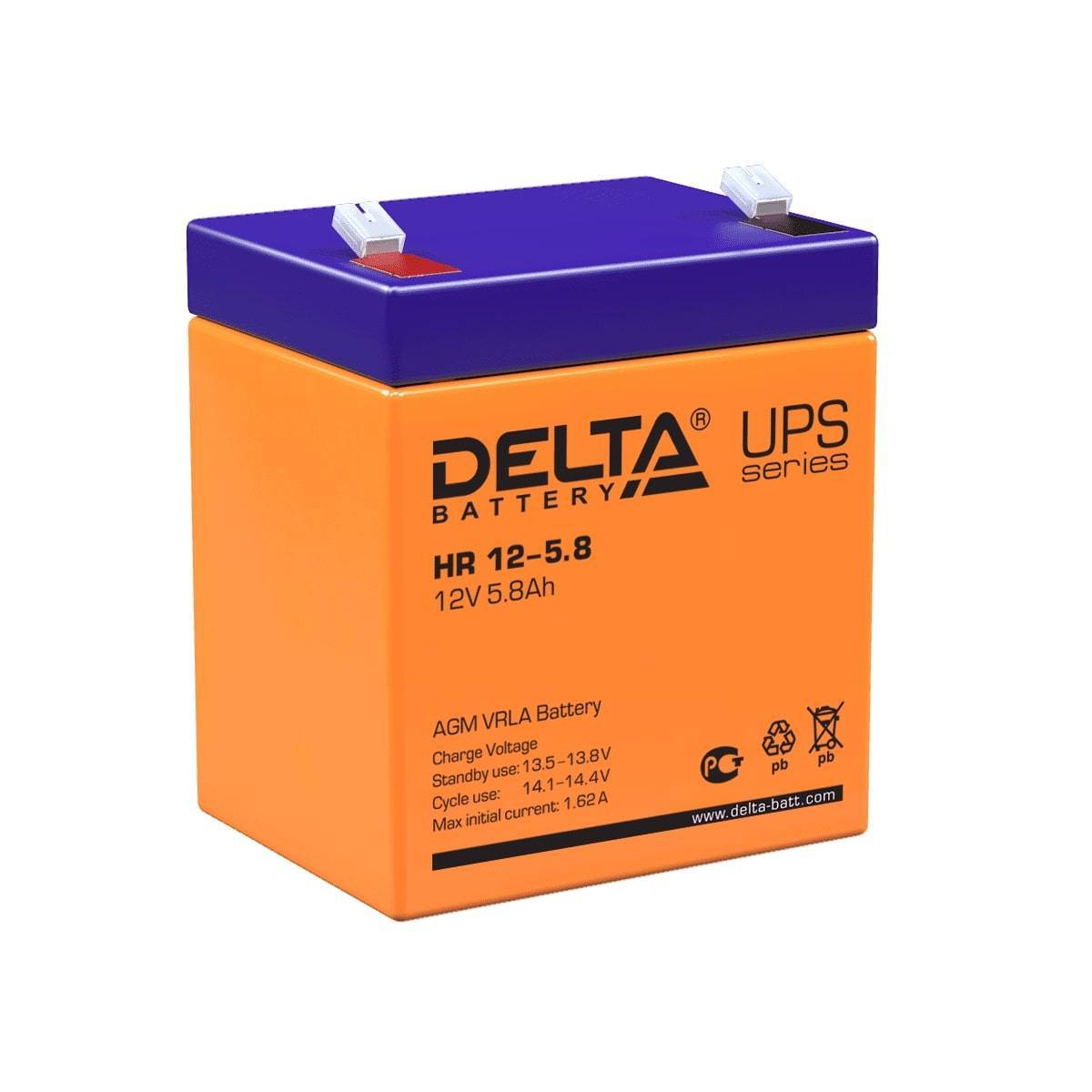 Аккумуляторная батарея Delta Аккумуляторная батарея для ИБП HR 12-5.8 (12V / 5.8Ah)