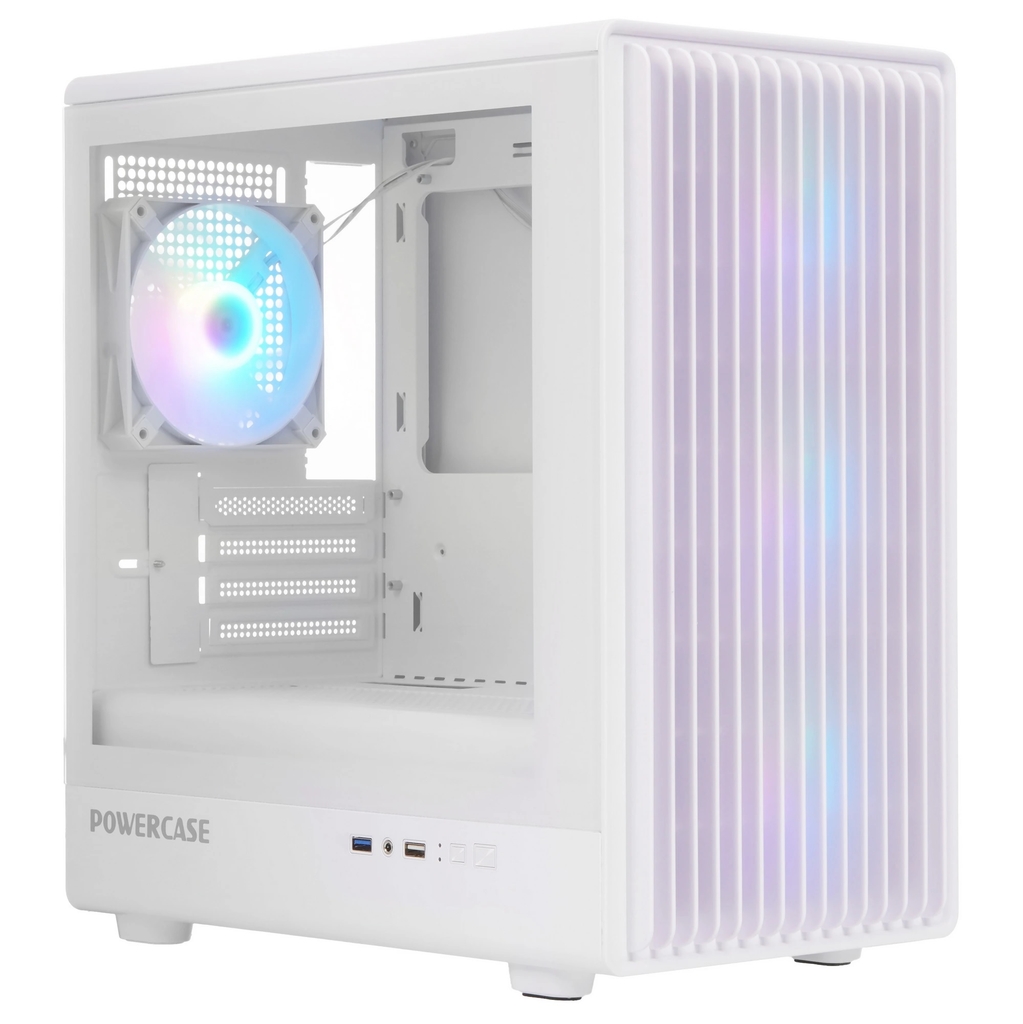 Корпус POWERCASE Mistral Micro C4W CMMCW-A4 белый без БП боковая панель из закалённого стекла USB 3.0 USB 2.0