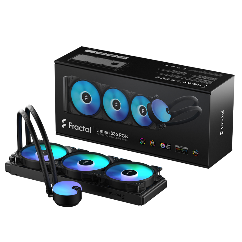 Система жидкостного охлаждения Fractal Design Lumen S36 V2 RGB (200W, 360mm, Black, ARGB/ Fans: 3x12