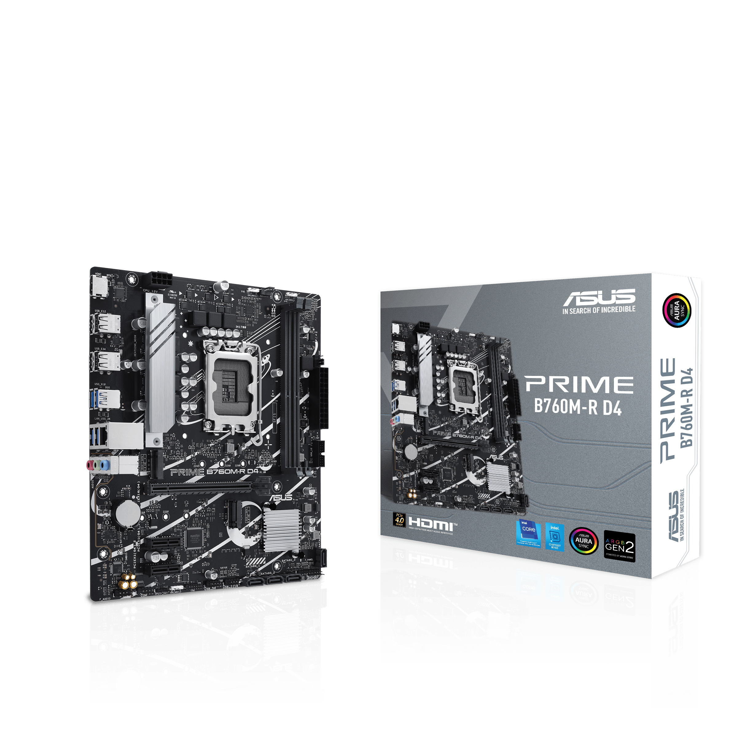 Материнская плата Asus PRIME B760M-R D4 Soc-1700 Intel B760 2xDDR4 mATX AC`97 8ch(7.1) 2.5Gg RAID+HD