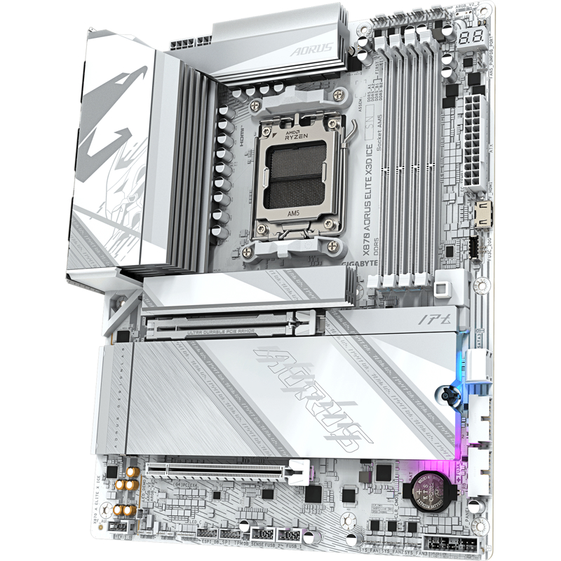 Материнская плата Gigabyte X870 A ELITE X ICE Socket AM5 AMD X870 4xDDR5 ATX AC`97 8ch(7.1) 2.5Gg RA