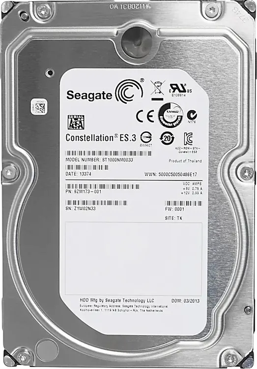 Жесткий диск/ HDD Seagate SATA3 1Tb Constellation ES.3 7200 128Mb (clean pulled) 1 year warranty (replacement ST1000NM0008, ST1000NM000A, MG04ACA100N, HUS722T1TALA604)