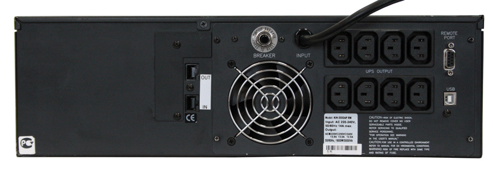 Источник бесперебойного питания Powercom King Pro RM KIN-3000AP LCD 2400Вт 3000ВА черный