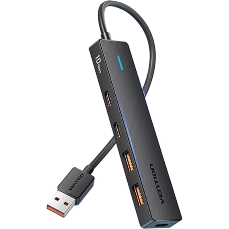 Концентратор Vention USB 3.2 Gen 2 AM/ 2хUSB-C/ 2хUSB-A Черный - 0.15м.
