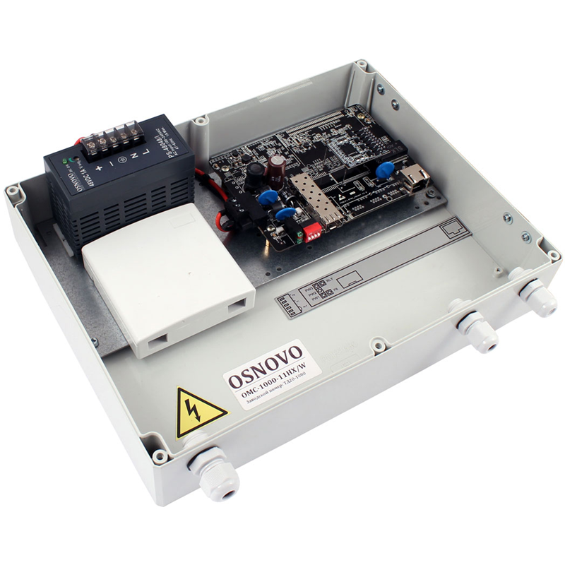 Медиаконвертер OSNOVO OMC-1000-11HX/W Уличный медиаконвертер Gigabit Ethernet с поддержкой PoE. Порт