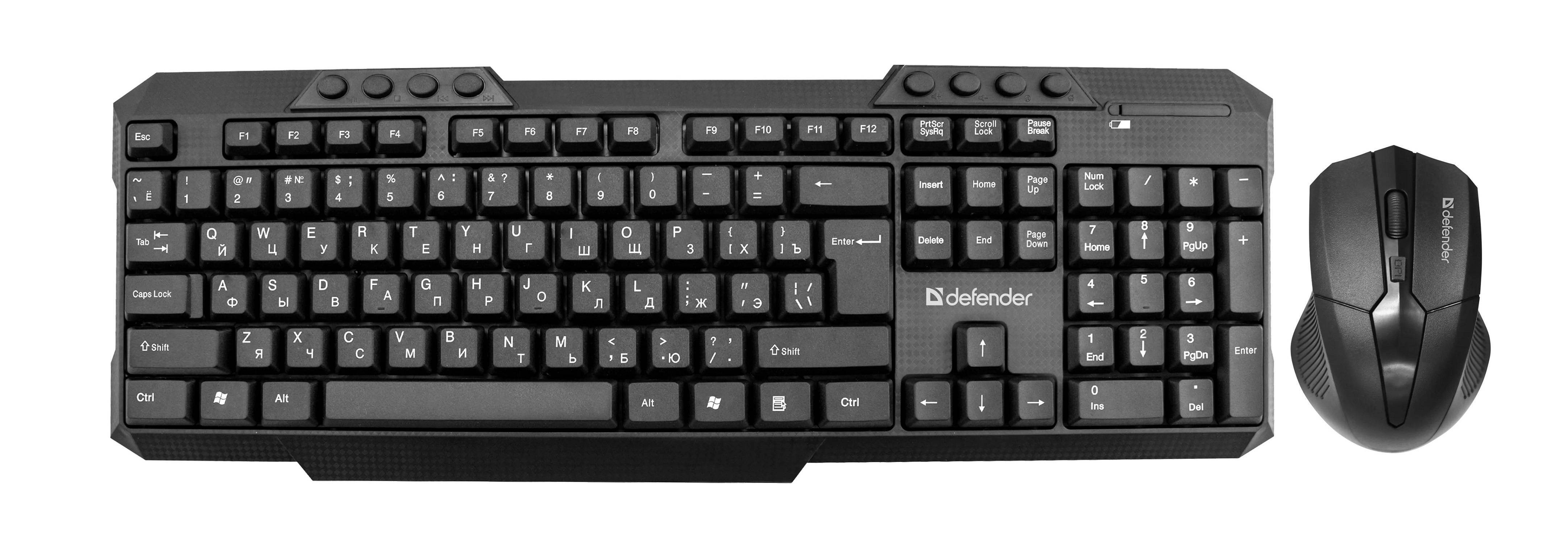 Клавиатура + мышь Defender Jakarta C-805 клав:черный мышь:черный USB беспроводная Multimedia (45804)