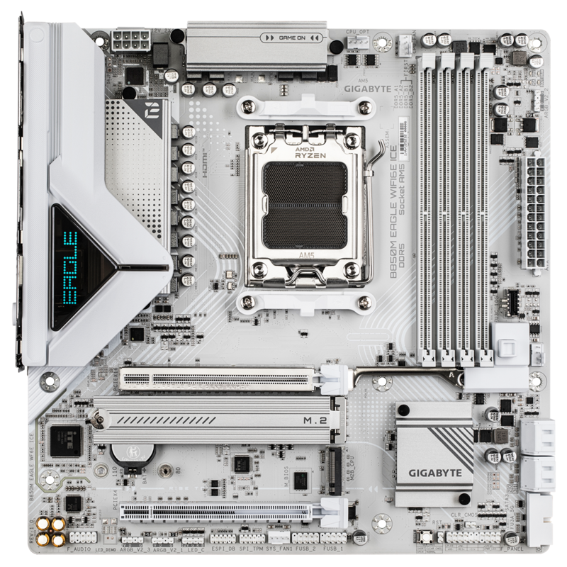 Материнская плата Gigabyte B850M EAGLE WF6E ICE Socket AM5 AMD B850 4xDDR5 mATX AC`97 8ch(7.1) 2.5Gg