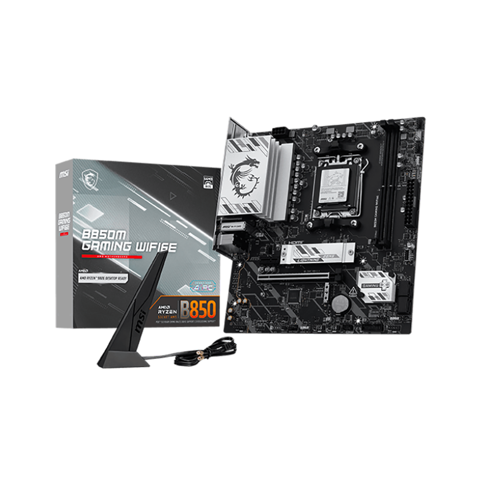 Материнская плата MSI B850M GAMING PLUS WIFI6E, AM5, AMD B850, 4xDDR5, 4xSATA, 2xM.2, 1xPCIe 4.0 x16
