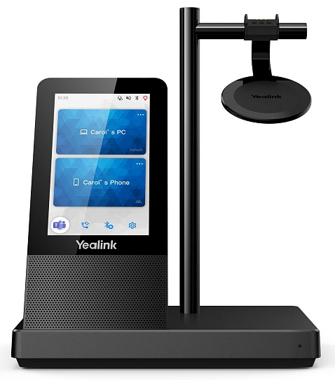 Гарнитура YEALINK WH66 Mono UC Моно, Беспроводная, HD звук, 160м DECT, Шумоподав, Дисплей 4'', USB-х