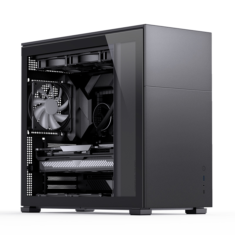 Корпус JONSBO D41 STD, Midi-Tower, TG, no fan, 1xUSB-A 3.2 + 1xUSB-C 3.2, ATX, mATX Black