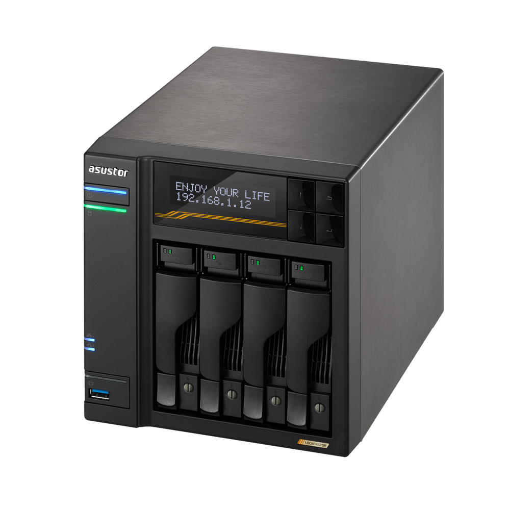 сетевое хранилище ASUSTOR AS6804T 4-Bay NAS/AMD Ryzen V3C14 2,3GHz/16GB DDR5, noHDD(HDD,SSD)/2x5,2х1