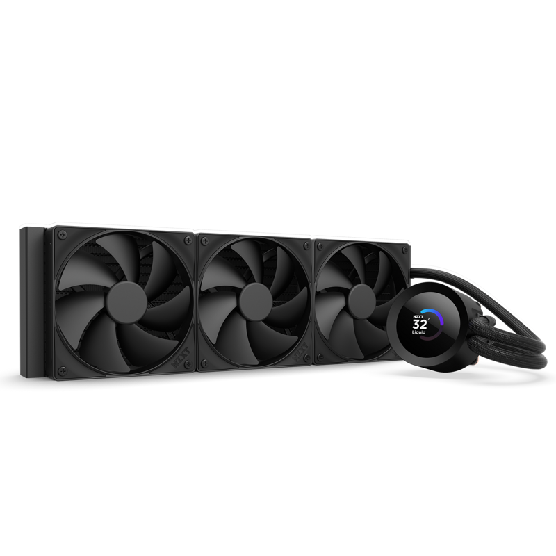 Система жидкостного охлаждения NZXT Kraken Plus 360 V2 (260W, 360mm, LED temp., Black, Fans: 3x120mm
