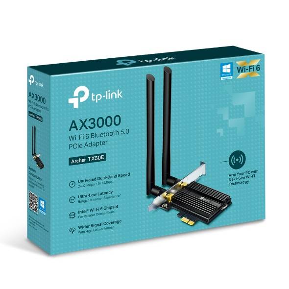 TP-Link Archer TX50E AX3000 Wi-Fi 6 Bluetooth 5.0 адаптер PCI Express