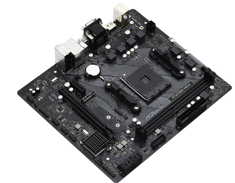 Материнская плата Asrock A520M-HDV Soc-AM4 AMD A520 2xDDR4 mATX AC`97 8ch(7.1) GbLAN RAID+VGA+DVI+HD