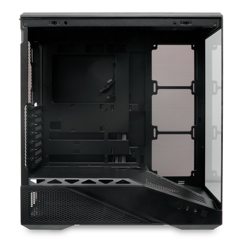 Корпус HSPD F711, Panoramic Full Tower, Black, TG, 0.7 SPCC, no fans ATX, mATX, mITX 190/420/280mm 2
