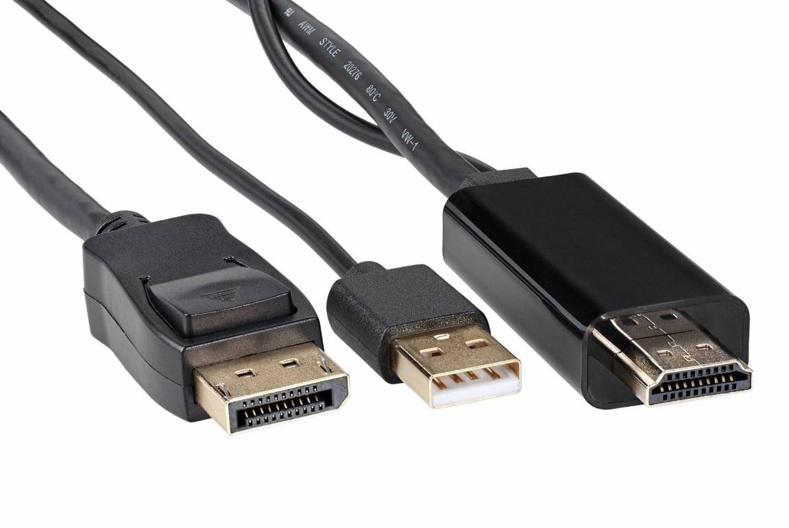 Кабель-переходник VCOM USB Type-A M+HDMI M/DisplayPort M (CG599AC-1.8M)