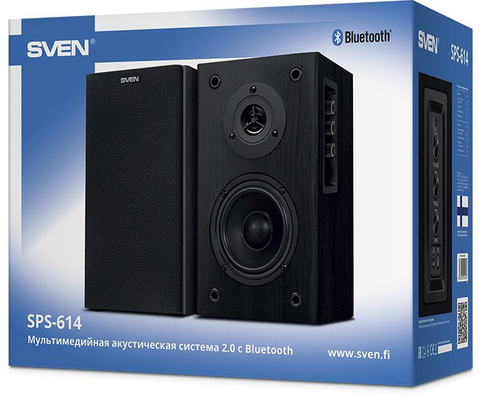 Колонки Sven АС SPS-614 2.0 черный 40Вт BT