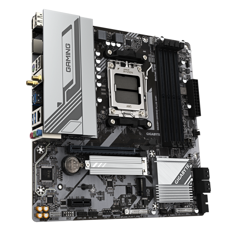 Материнская плата Gigabyte B650M GAMING PLUS WF Socket AM5 AMD B650 4xDDR5 mATX AC`97 8ch(7.1) 2.5Gg