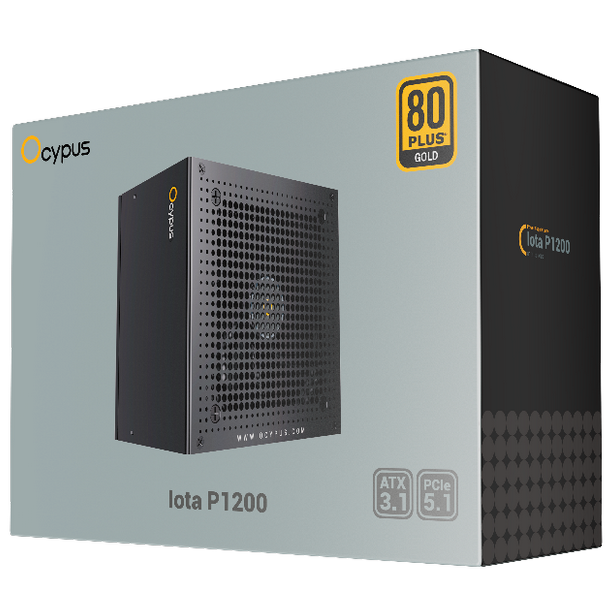 Блок питания Ocypus Iota P1200, 1200W, APFC, 80+ Gold, ATX 3.1, Fully Modular, 120mm Fan (P1200-GF)