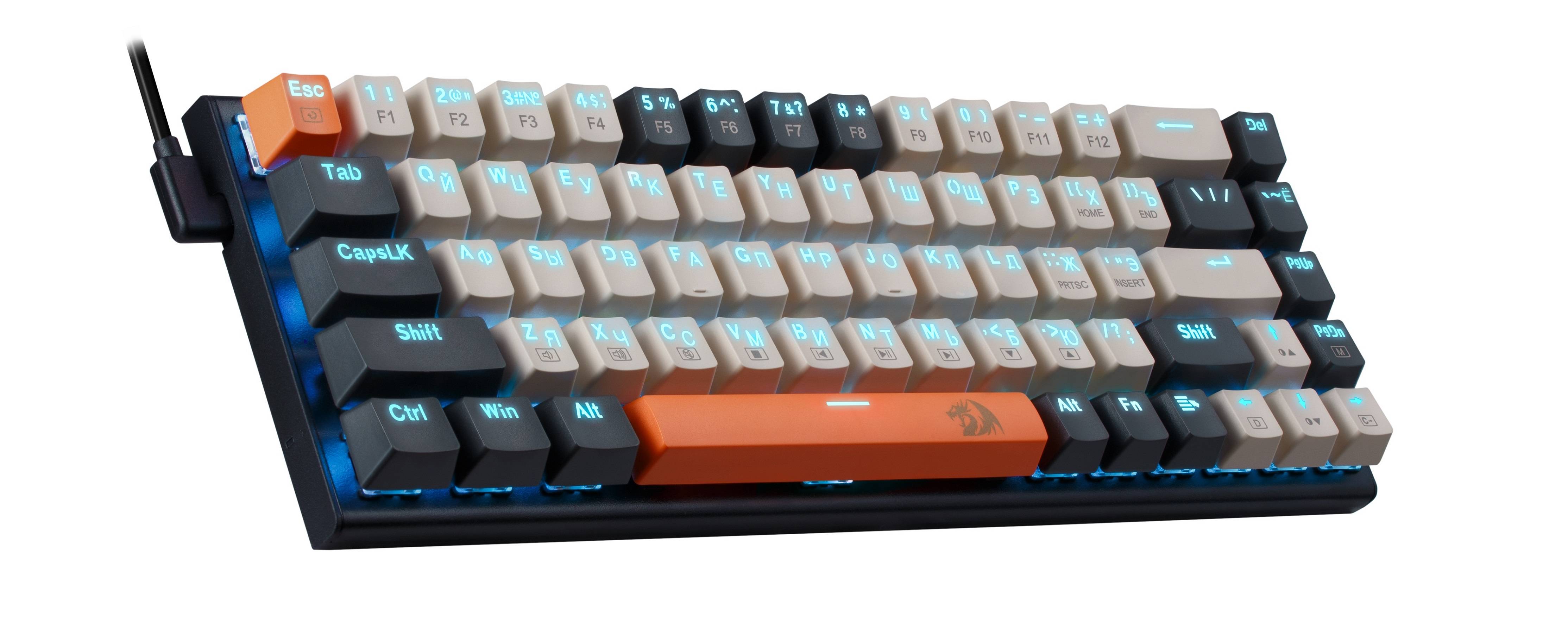 Redragon Механическая клавиатура Ryze Проводная,RGB, красные свичи [71342]