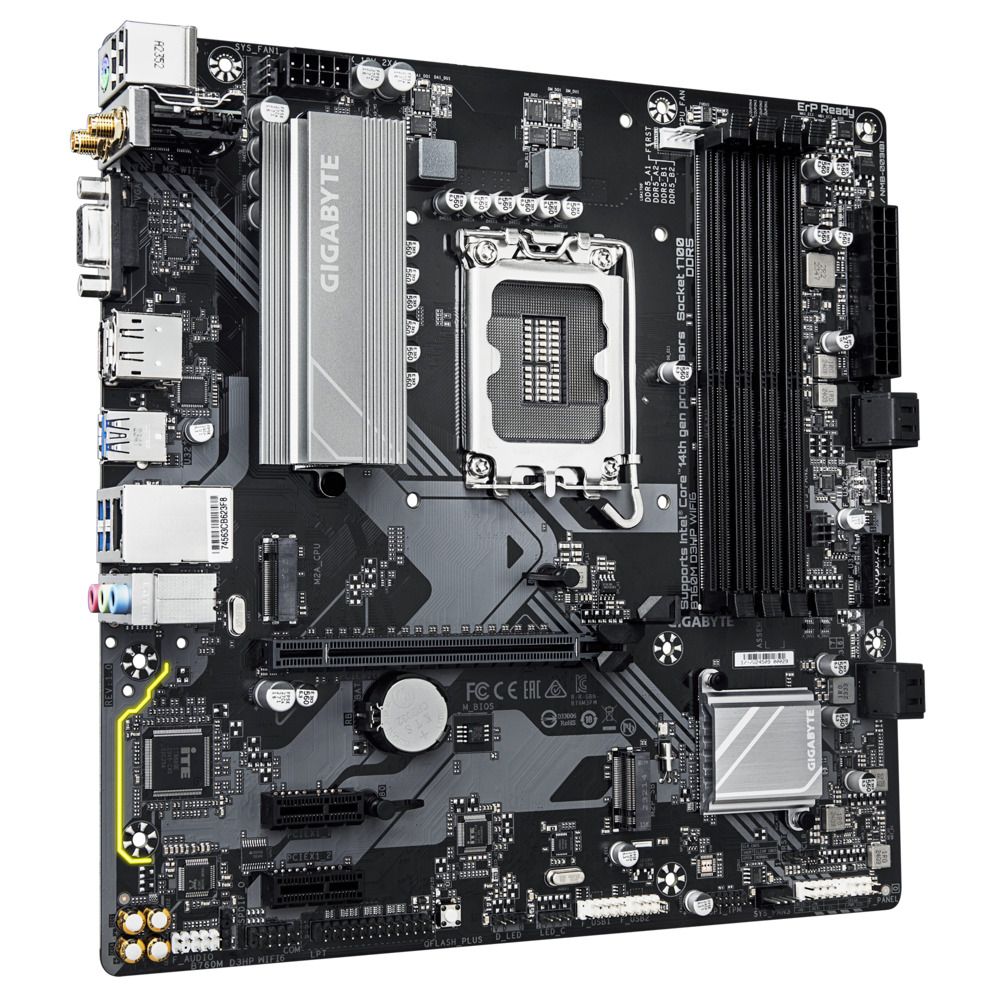 Материнская плата GIGABYTE B760M D3HP WIFI6, LGA1700, B760, 4*DDR5, 4*SATA, 2*M.2, 3*USB 3.2, 2*USB 