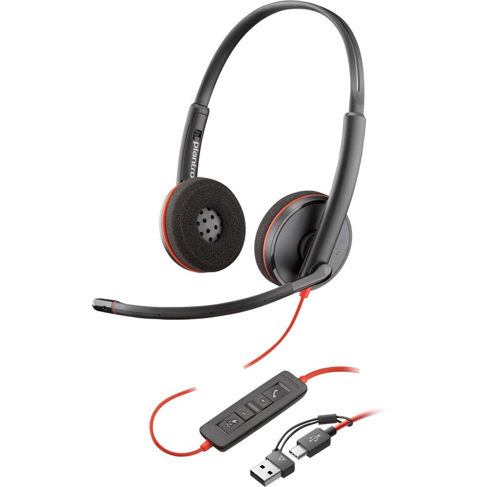 Наушники с микрофоном Poly Blackwire 3220 черный накладные USB оголовье (8X228A6)