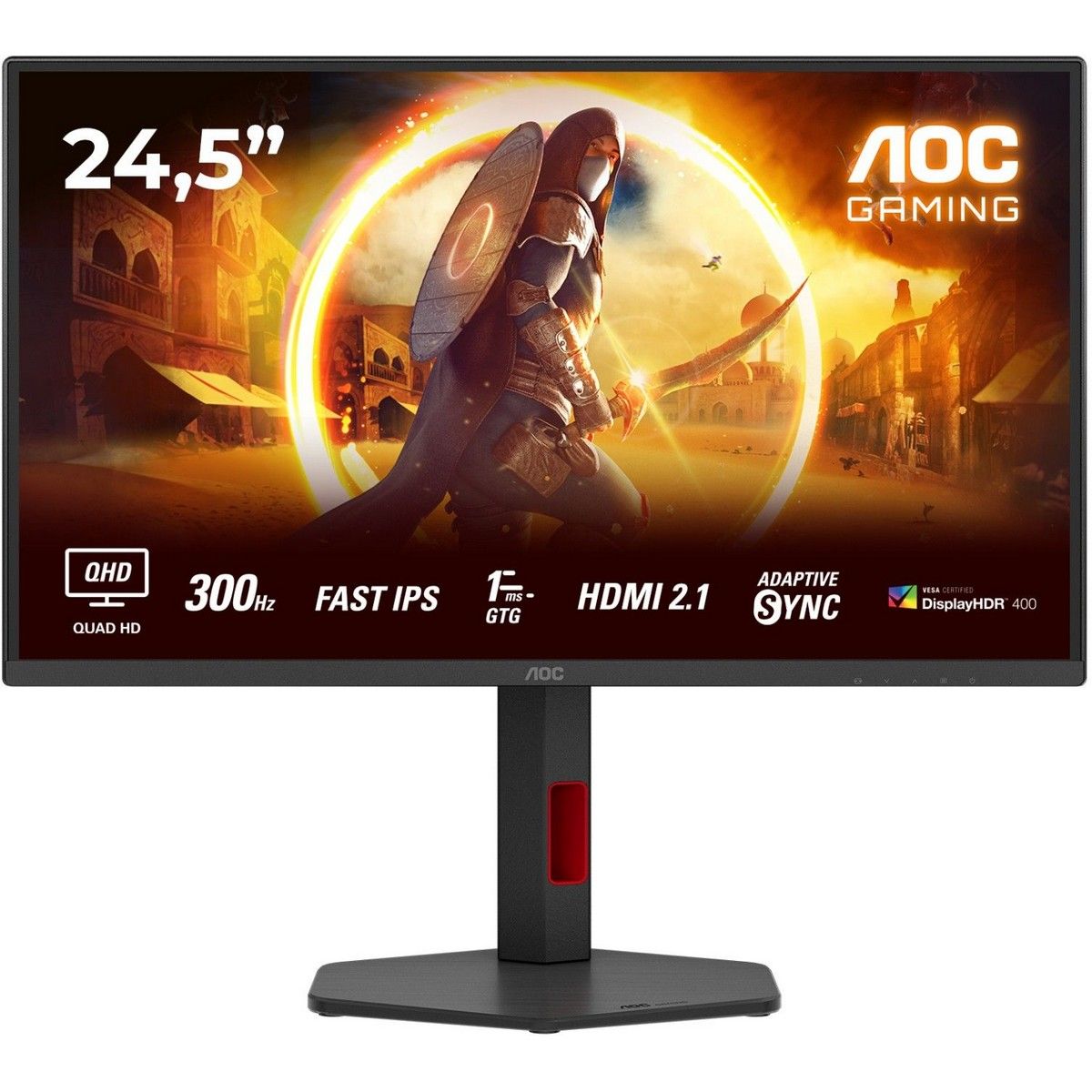Монитор 25" AOC Q25G4SR Black (IPS, 2560x1440, 300Hz, 0.3 ms, 178°/178°, 450 cd/m, 1000:1, +2xH