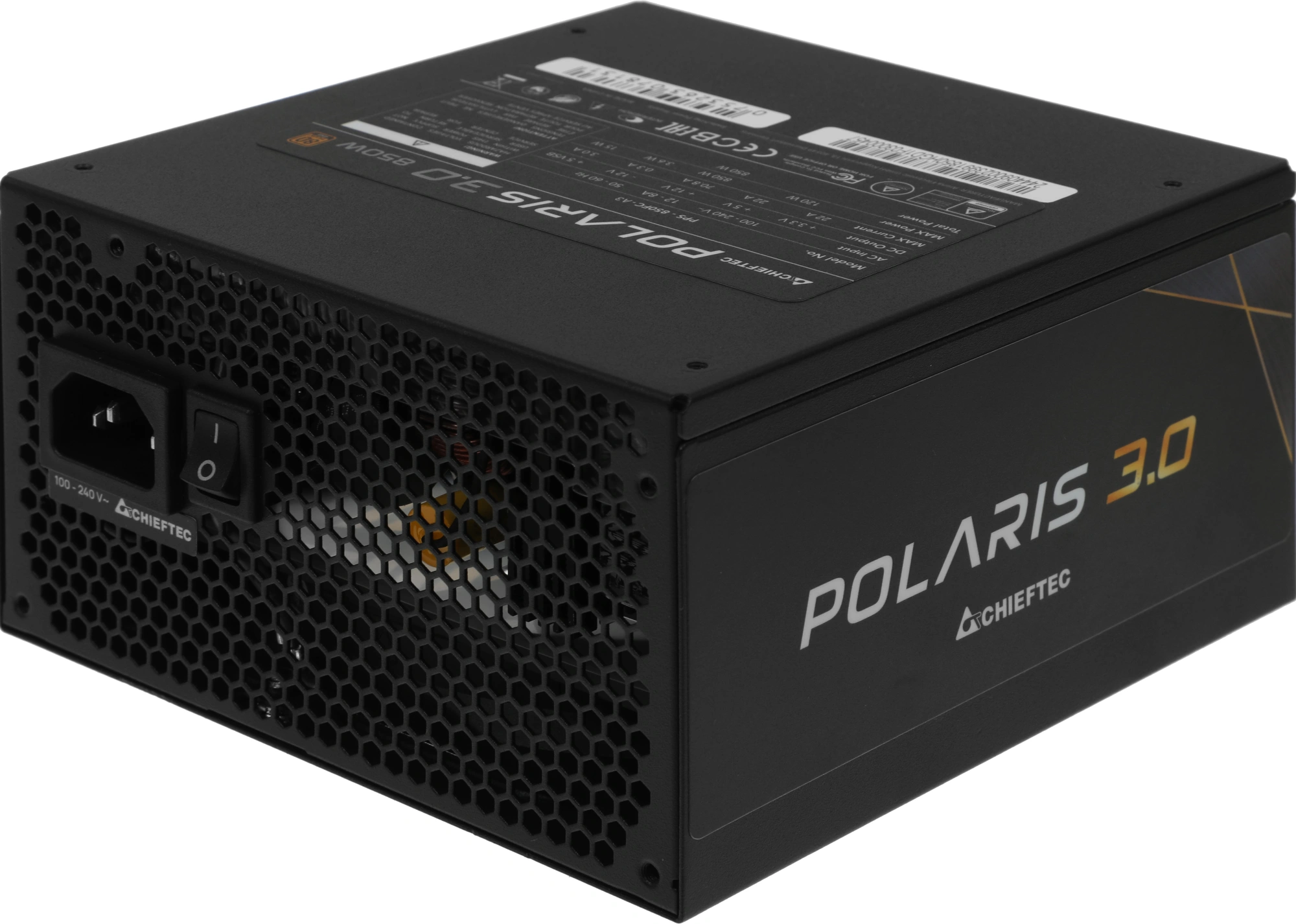 Блок питания Chieftec ATX 850W Polaris PPS-850FC-A3 Gen.5 80+ gold (20+4pin) APFC 135mm fan 12xSATA 