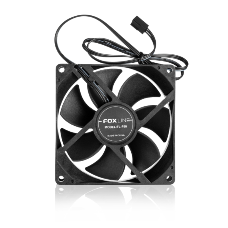 Охлаждение корпуса Foxline FL-F90, 90mm, 3pin connector Black