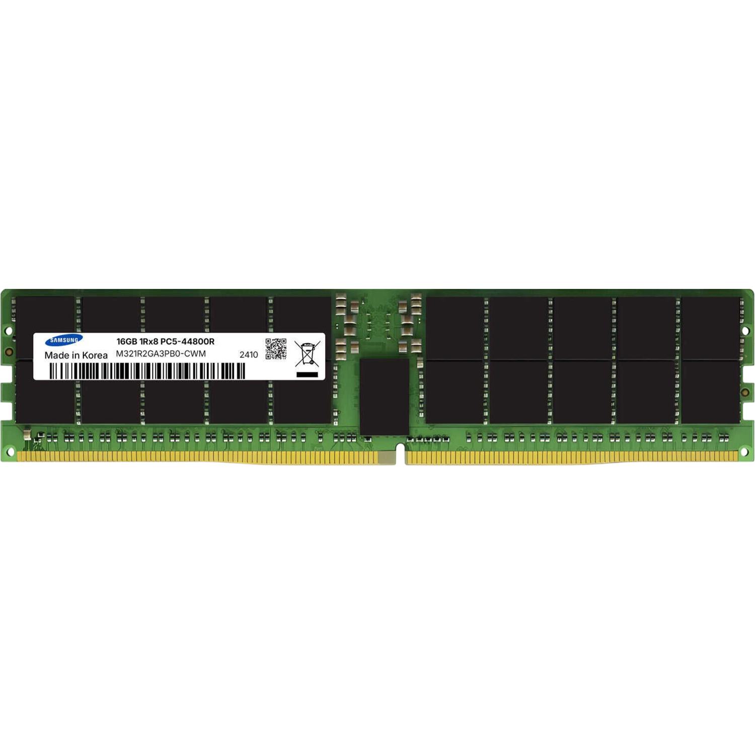 Оперативная память Samsung DDR5  16GB RDIMM 5600 Mbps (1Rx8) ECC  Reg  1.1V (M321R2GA3PB0-CWM), 1 ye