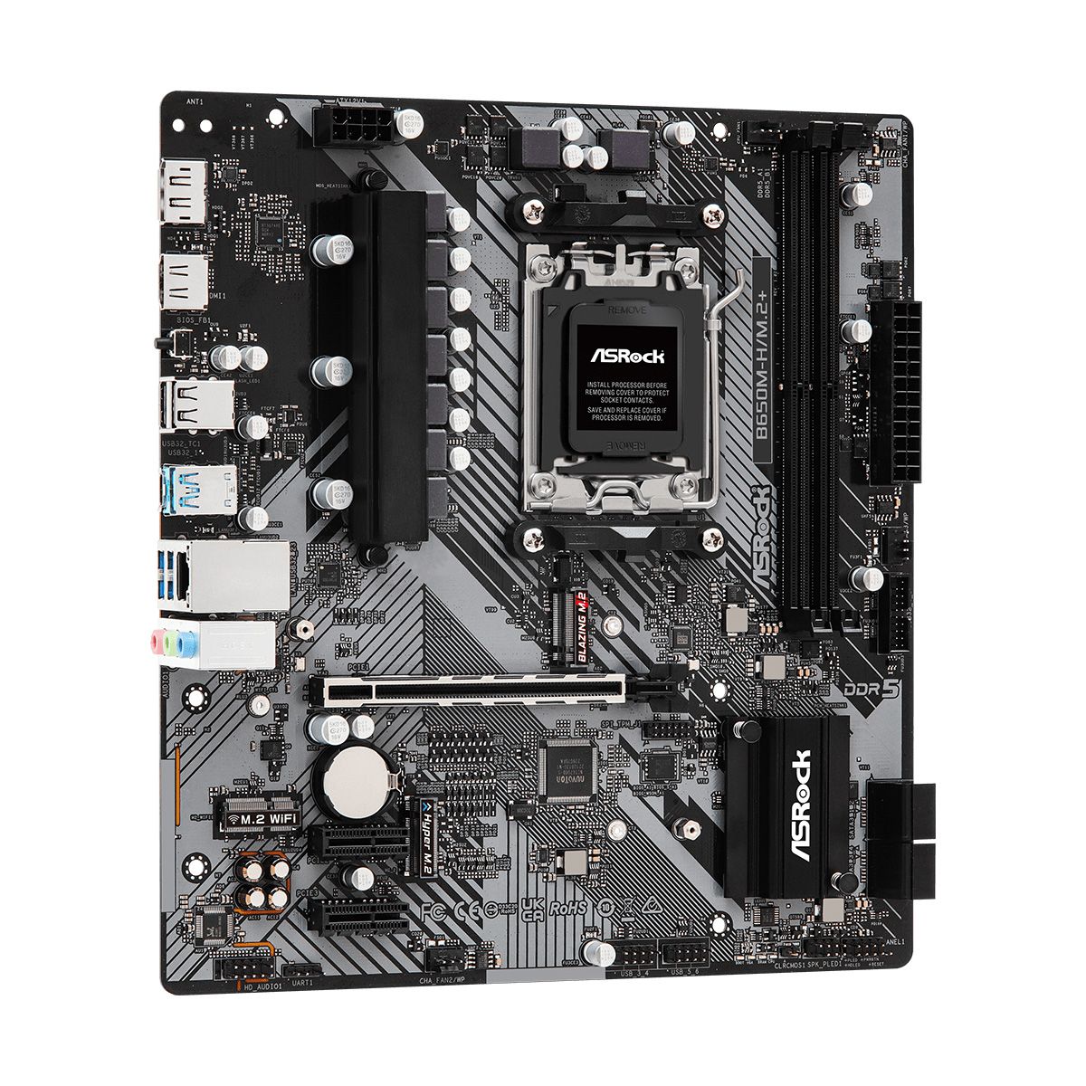 Материнская плата Asrock B650M-H/M.2+ Socket AM5 AMD B650 2xDDR5 mATX AC`97 8ch(7.1) GbLAN RAID+HDMI