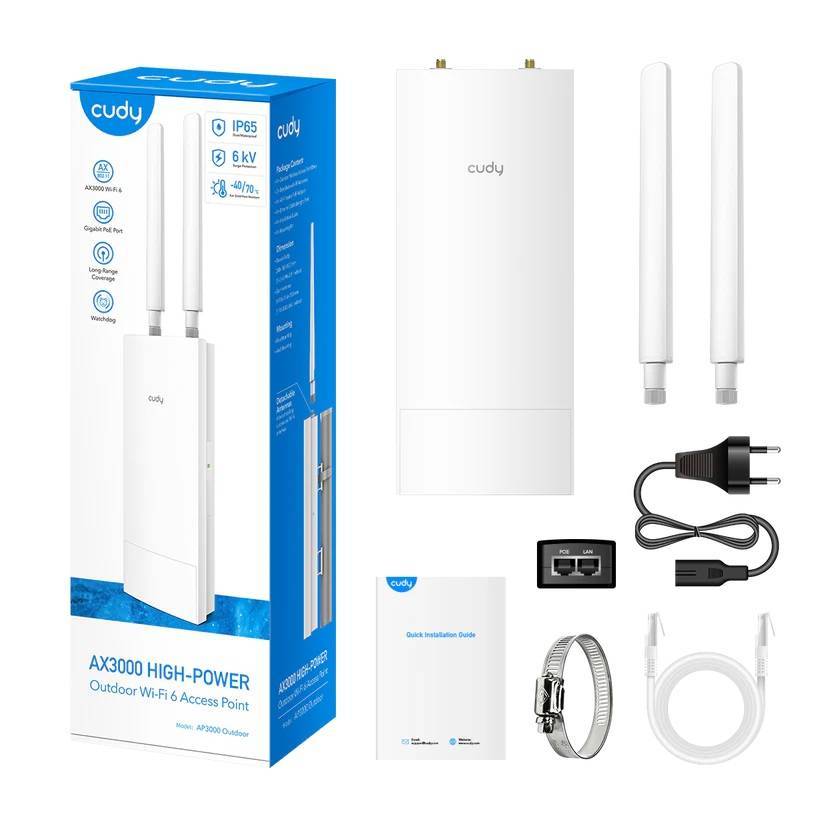 Точка доступа Cudy AP3000 Outdoor AX3000 10/100/1000BASE-TX белый