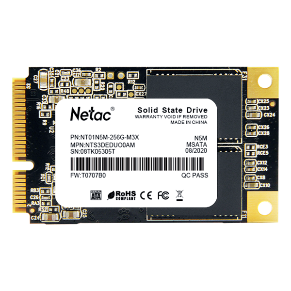 Накопитель SSD Netac SATA-III 256GB NT01N5M-256G-M3X N5M mSATA