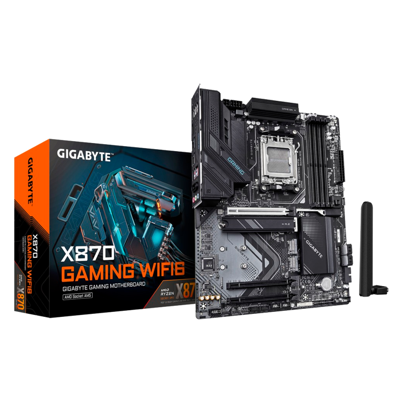 Материнская плата GIGABYTE X870 GAMING WIFI6, AM5, X870, 4*DDR5,  4*SATA, 3*M.2, 4*USB 3.2, 4*USB 2.