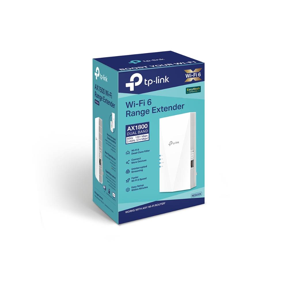 Повторитель беспроводного сигнала TP-Link RE600X AX1800 10/100/1000BASE-TX белый