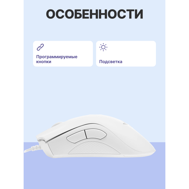 Игровая мышь Razer DeathAdder Essential - White Ed. Gaming Mouse 5btn