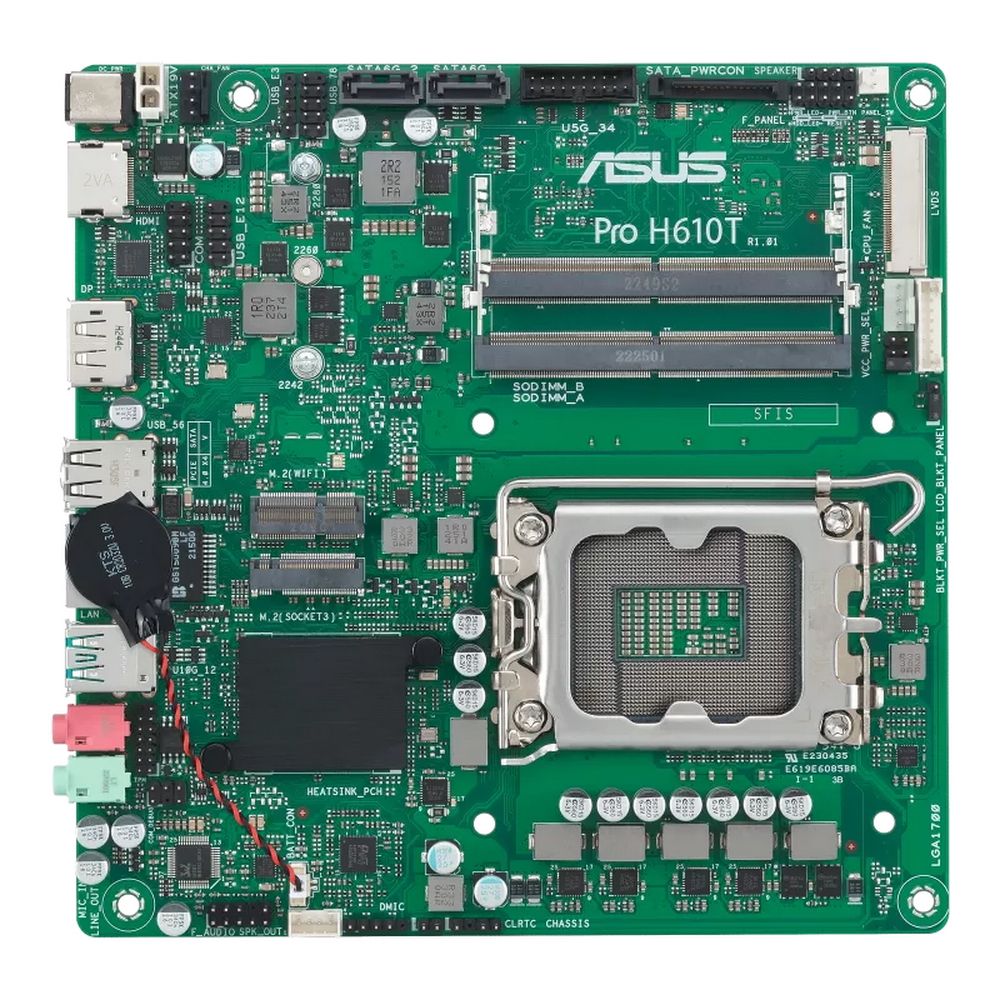 Материнская плата ASUS PRO H610T-CSM LGA1700 mini-ITX 2xDDR5 M.2 DP HDMI GLAN
