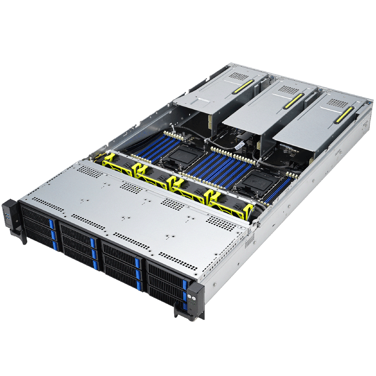 Сервер ASUS RS720-E11-RS12U 2U, 2x LGA4677, 32x DDR5(4800), 12x 3,5 (8xNVMe/SAS/SATA+4 NVMe/SATA), 2