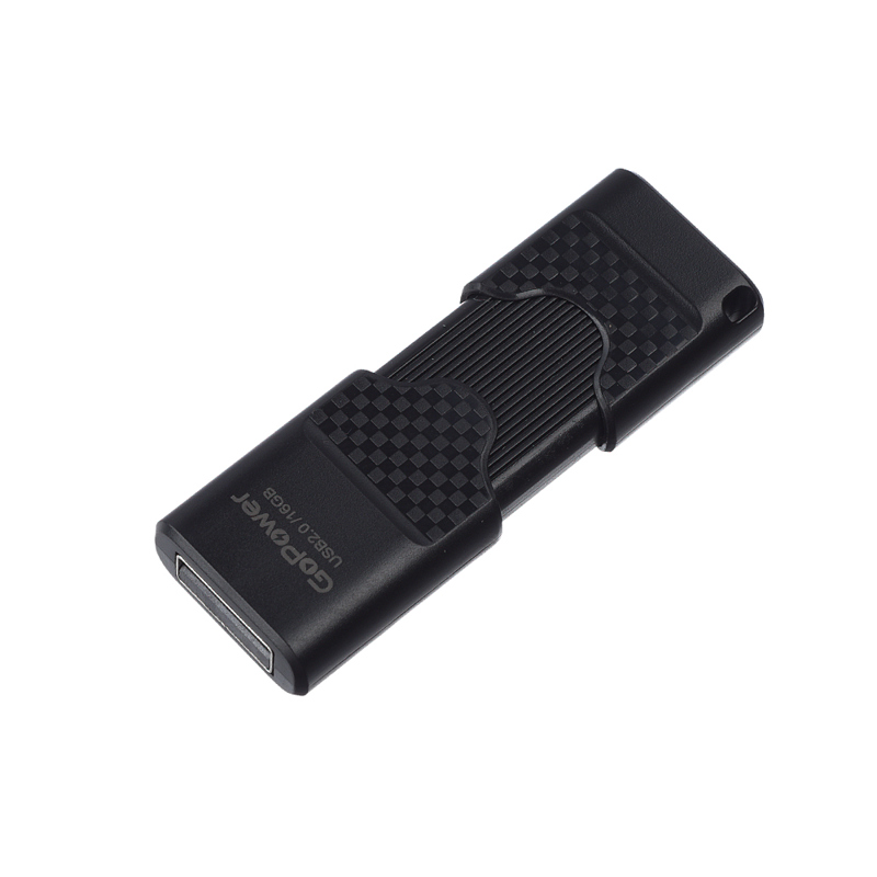 Флеш-накопитель GoPower SLIDER 16GB USB2.0 пластик черный матовый