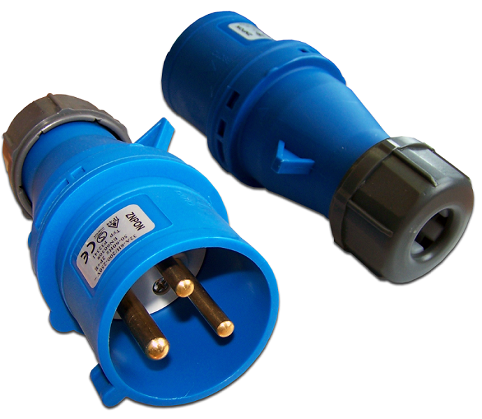 Вилка Lanmaster (LAN-IEC-309-32A1P/M) IEC 309 32A 250V blue