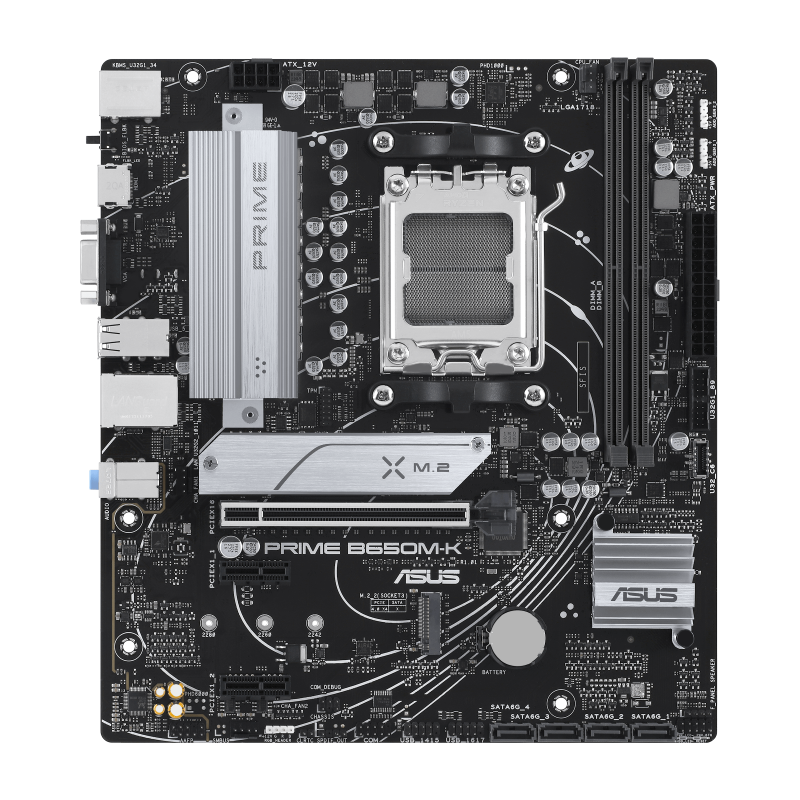 Материнская плата ASUS PRIME B650M-K, Socket AM5, AMD B650, 2xDDR5, 4xSATA, 2xM.2, 1xPCIe 4.0 x16, 2