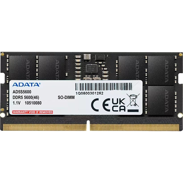 Память DDR5 16GB 5600MHz A-Data AD5S560016G-S RTL PC5-44800 CL46 SO-DIMM 262-pin 1.1В single rank Re