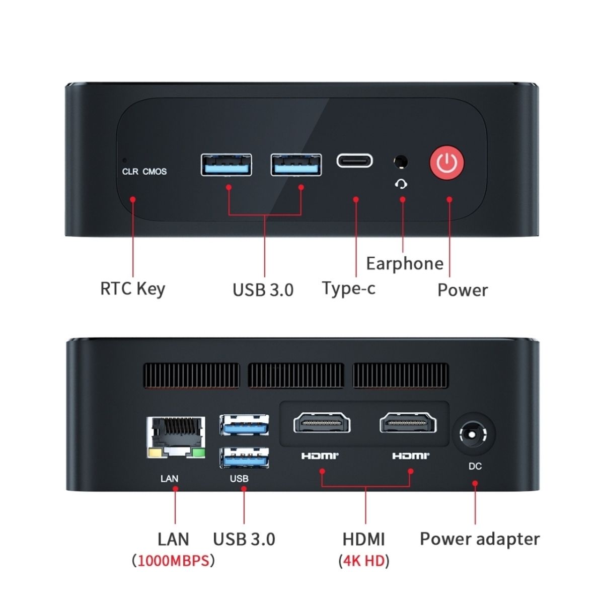 Мини-компьютер Beelink BL/SER5/5500U/16G/500G/2,5G* 1/Black